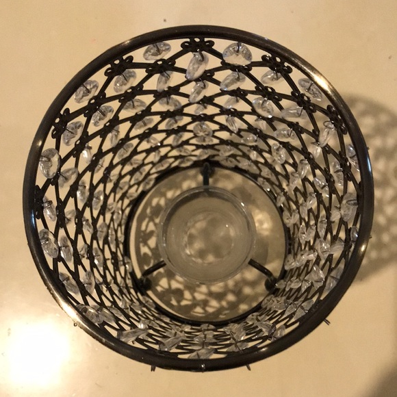 Gorgeous votive crystal candle holders. Antique finish. - Picture 3 of 7